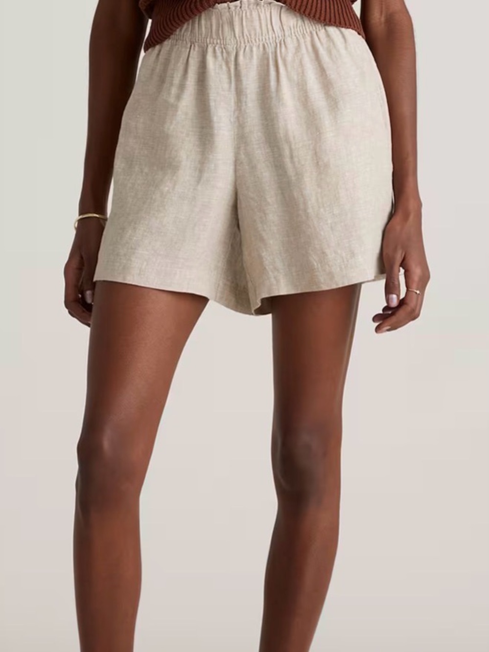 NWT-Quince Beige Linen-Blend Shorts